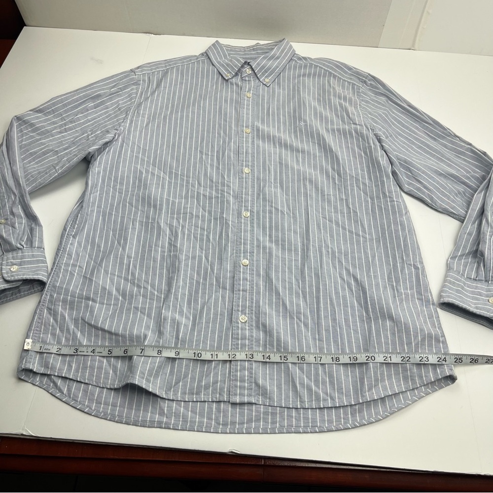 Charles Tyrwhitt Grey Gray‎ White Striped  Button Front Shirt Classic XL *FLAWED - Picture 12 of 15